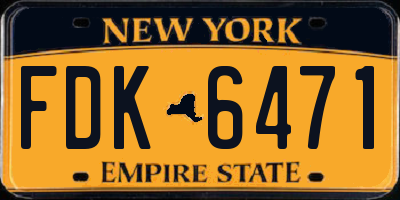 NY license plate FDK6471