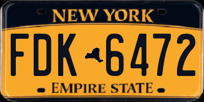 NY license plate FDK6472