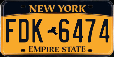 NY license plate FDK6474