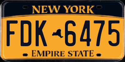 NY license plate FDK6475