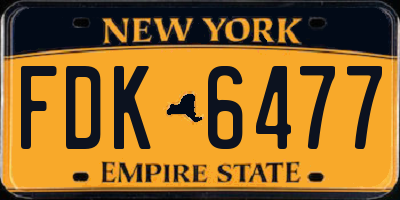 NY license plate FDK6477