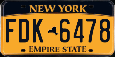 NY license plate FDK6478
