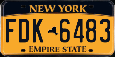 NY license plate FDK6483