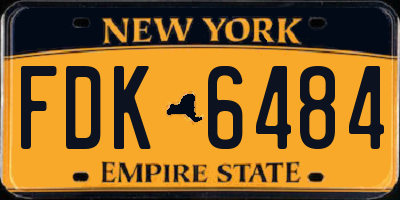 NY license plate FDK6484
