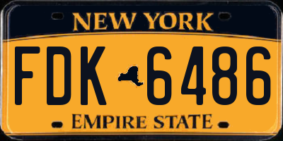 NY license plate FDK6486
