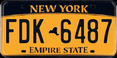 NY license plate FDK6487