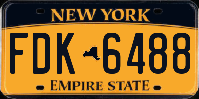 NY license plate FDK6488