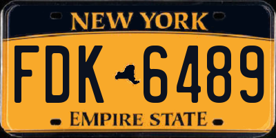 NY license plate FDK6489