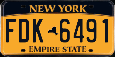 NY license plate FDK6491