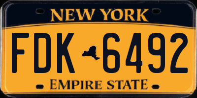 NY license plate FDK6492