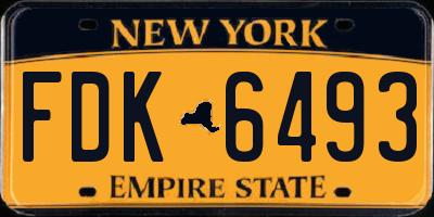 NY license plate FDK6493