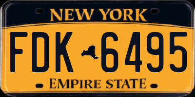 NY license plate FDK6495