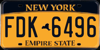 NY license plate FDK6496
