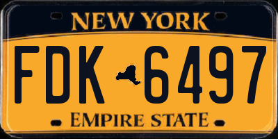 NY license plate FDK6497