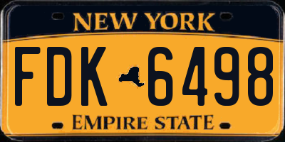 NY license plate FDK6498