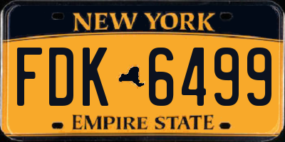NY license plate FDK6499