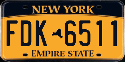 NY license plate FDK6511