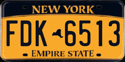 NY license plate FDK6513