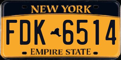 NY license plate FDK6514