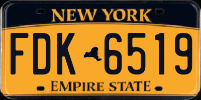 NY license plate FDK6519