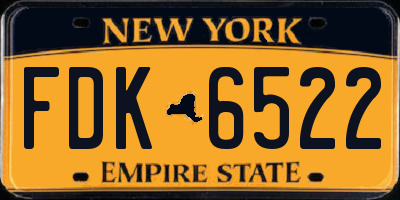 NY license plate FDK6522