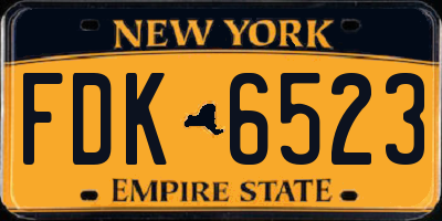 NY license plate FDK6523