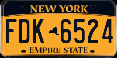 NY license plate FDK6524