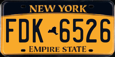 NY license plate FDK6526