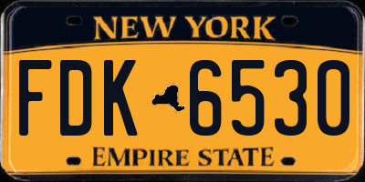 NY license plate FDK6530