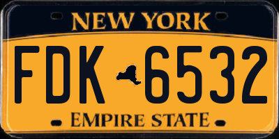 NY license plate FDK6532