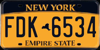 NY license plate FDK6534