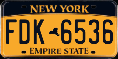 NY license plate FDK6536