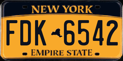 NY license plate FDK6542