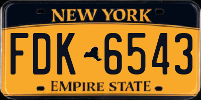 NY license plate FDK6543