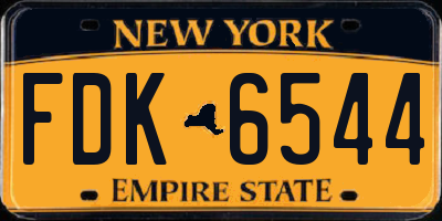 NY license plate FDK6544