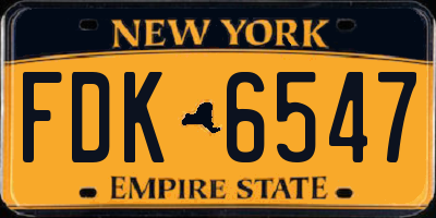 NY license plate FDK6547