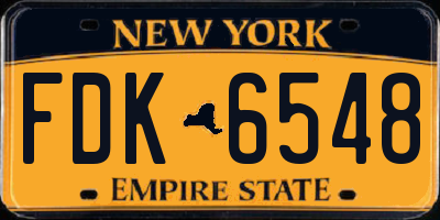 NY license plate FDK6548