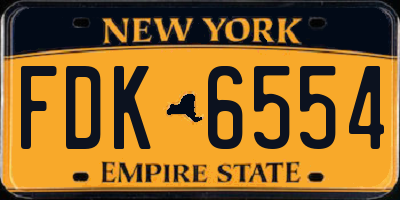 NY license plate FDK6554