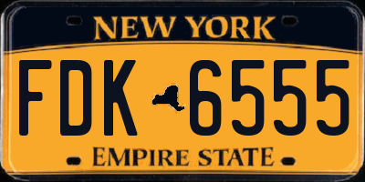 NY license plate FDK6555
