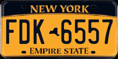 NY license plate FDK6557