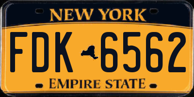 NY license plate FDK6562