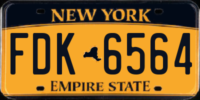 NY license plate FDK6564