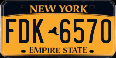 NY license plate FDK6570