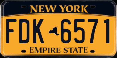 NY license plate FDK6571