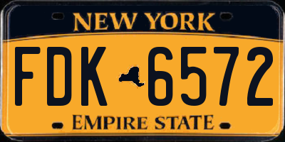 NY license plate FDK6572