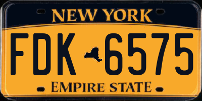 NY license plate FDK6575