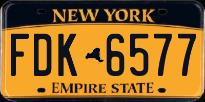 NY license plate FDK6577