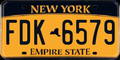 NY license plate FDK6579