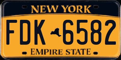 NY license plate FDK6582