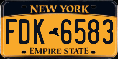NY license plate FDK6583